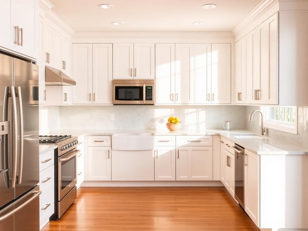 Bright modern kitchen with stainless steel appliances