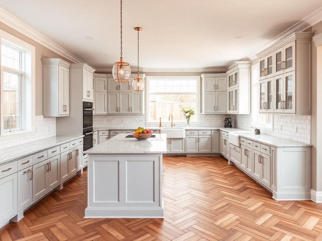 Transitional open concept kitchen remodel
